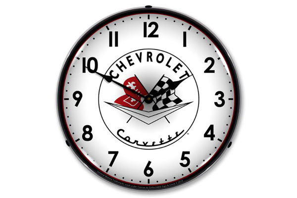 1956-1957 Corvette Emblem Lighted Clock