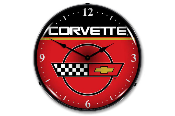 C4 Corvette Emblem Lighted Clock