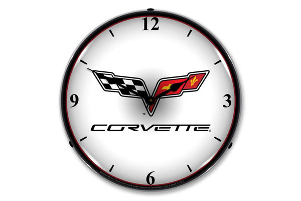 C6 Corvette Emblem Lighted Clock