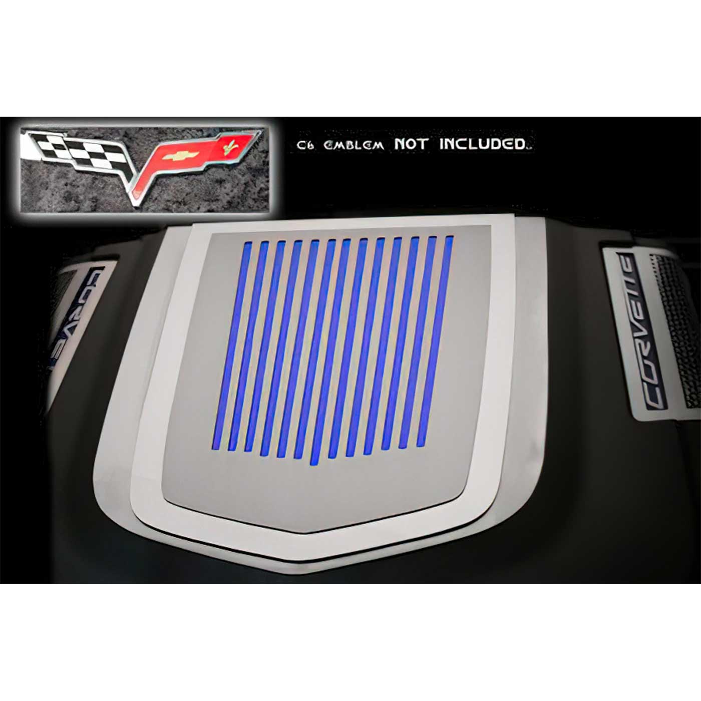 09-13 ZR1 Stainless Ribbed Engine Shroud Cover (Use w/Emblem)