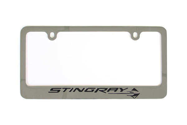14-18 Chrome License Plate Frame w/Stingray Emblem