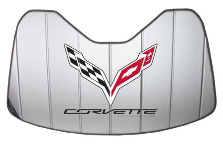 14-18 Accordion Style Sunshade w/Corvette Emblem (Default)