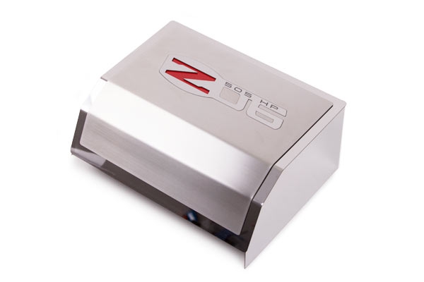 06-13 Deluxe Stainless Fuse Box Cover w/ Z06 Emblem