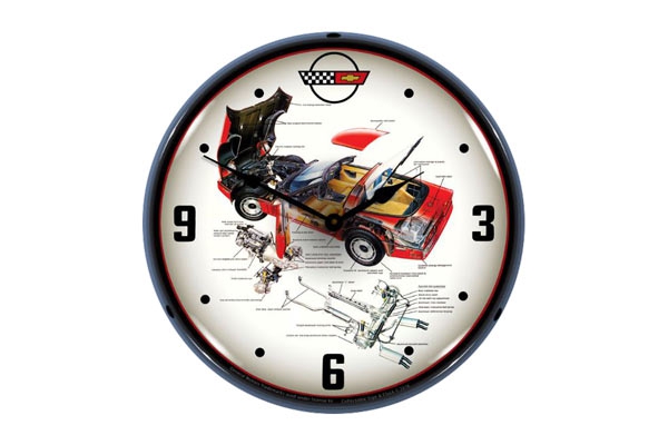C4 Corvette Tech Lighted Wall Clock