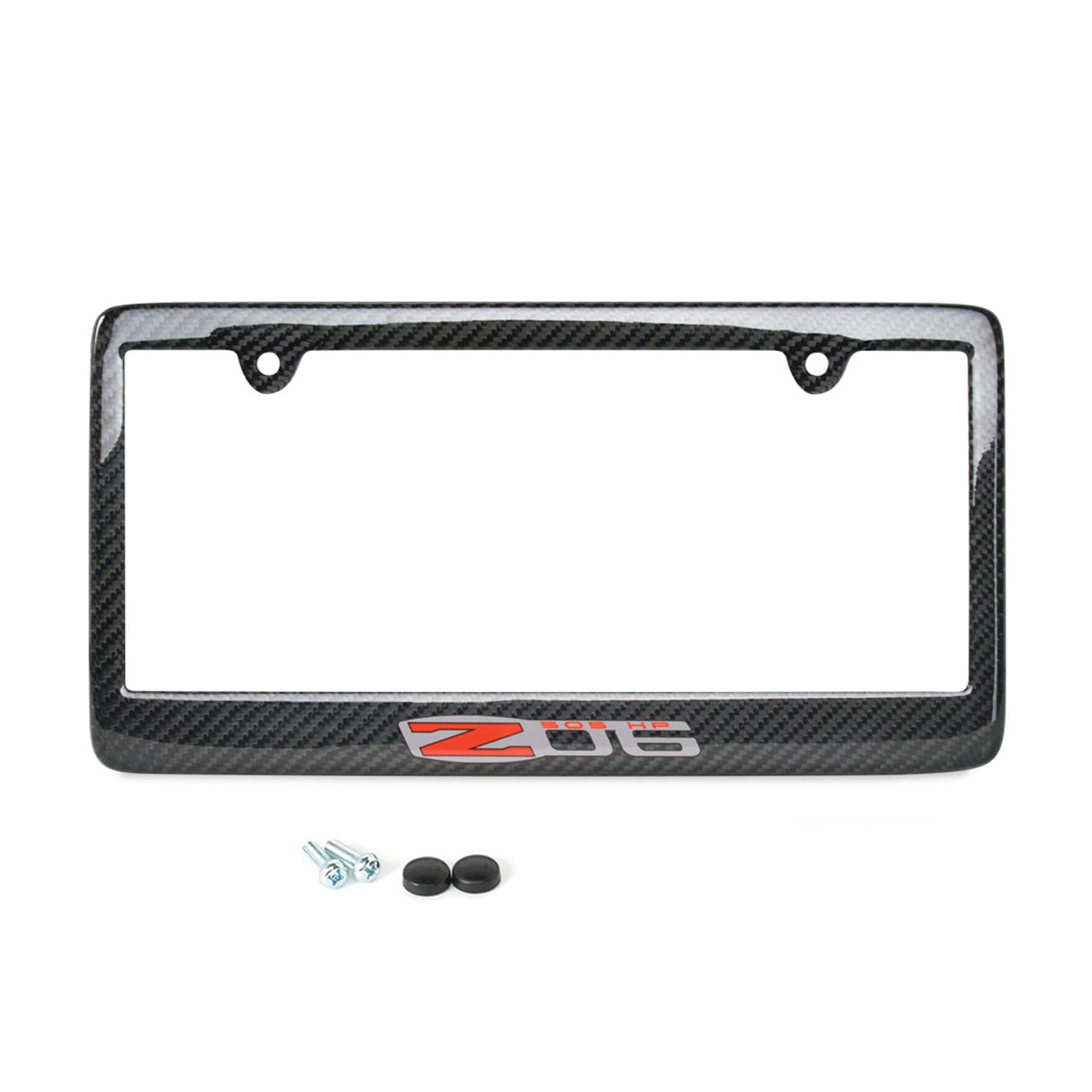 06-13 Carbon Fiber License Plate Frame w/Z06 Emblem