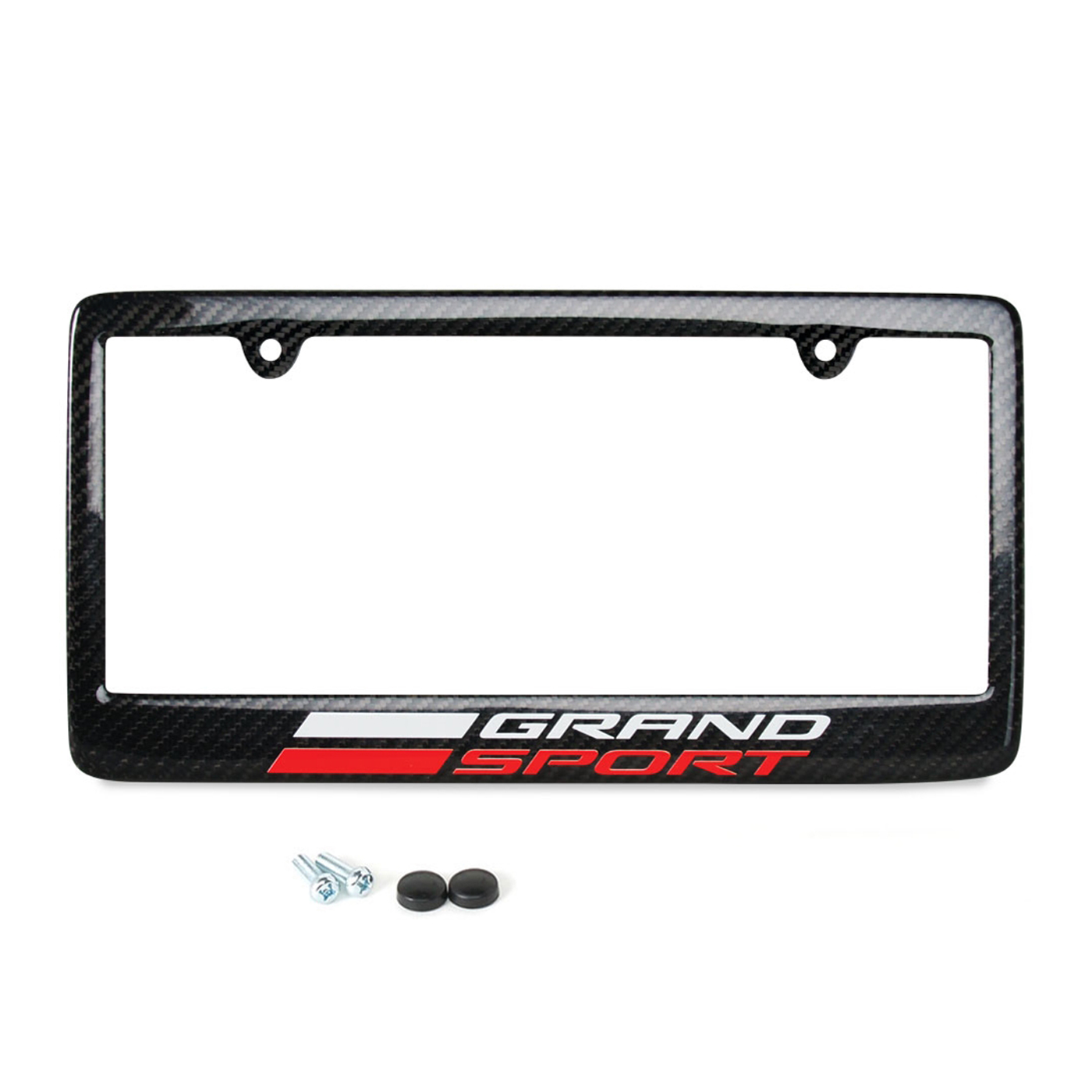 17-19 Carbon Fiber License Plate Frame w/Grand Sport Emblem
