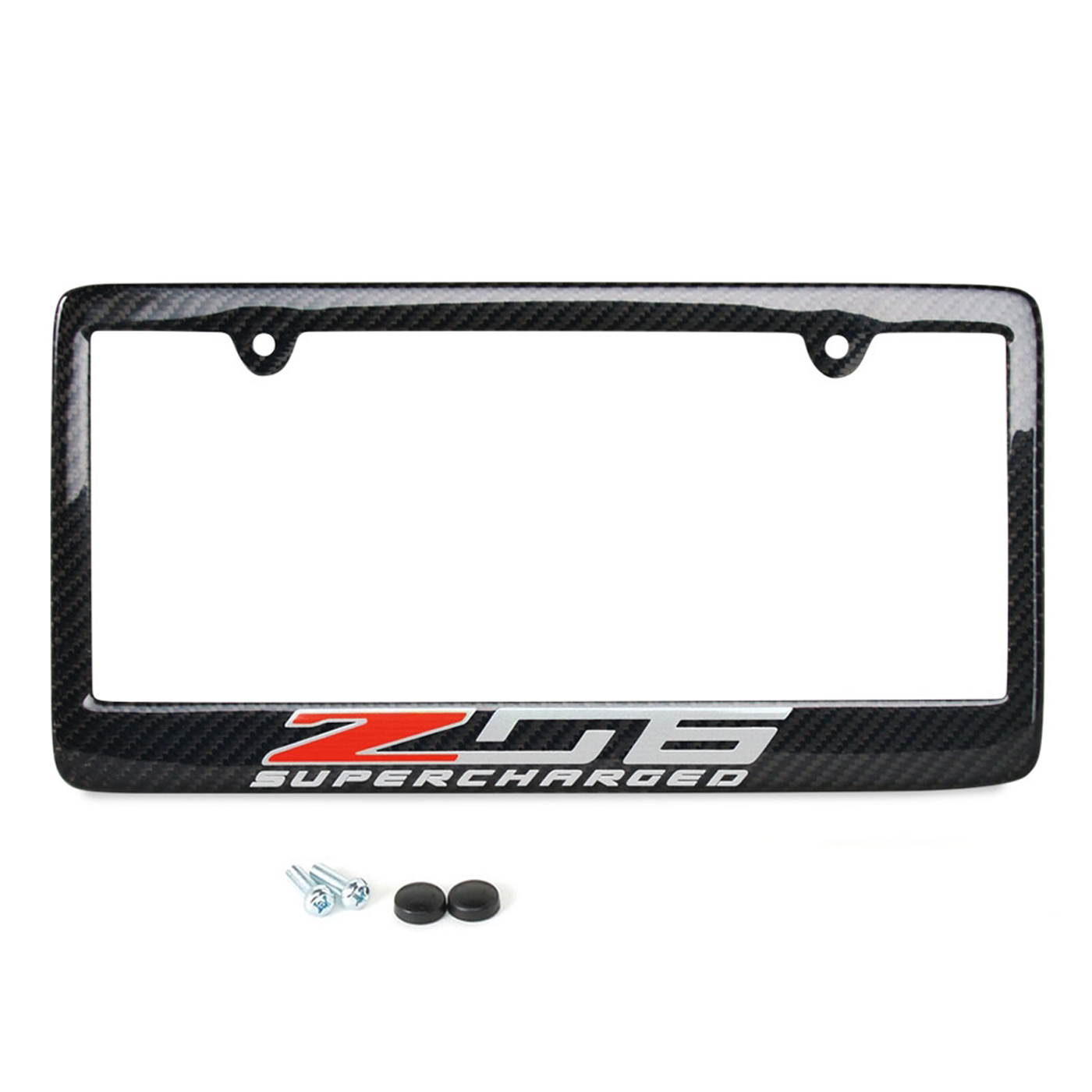 15-19 Carbon fiber License Plate Frame w/Z06 Emblem