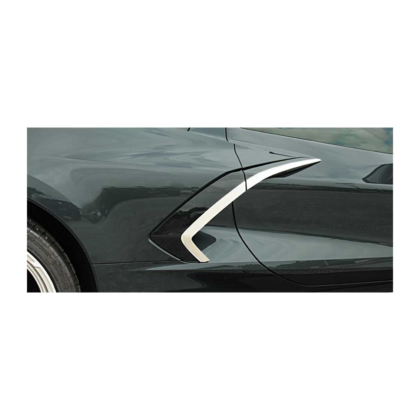 20-23 Side Fender Brushed Stainless Trim w/Chrome Molding