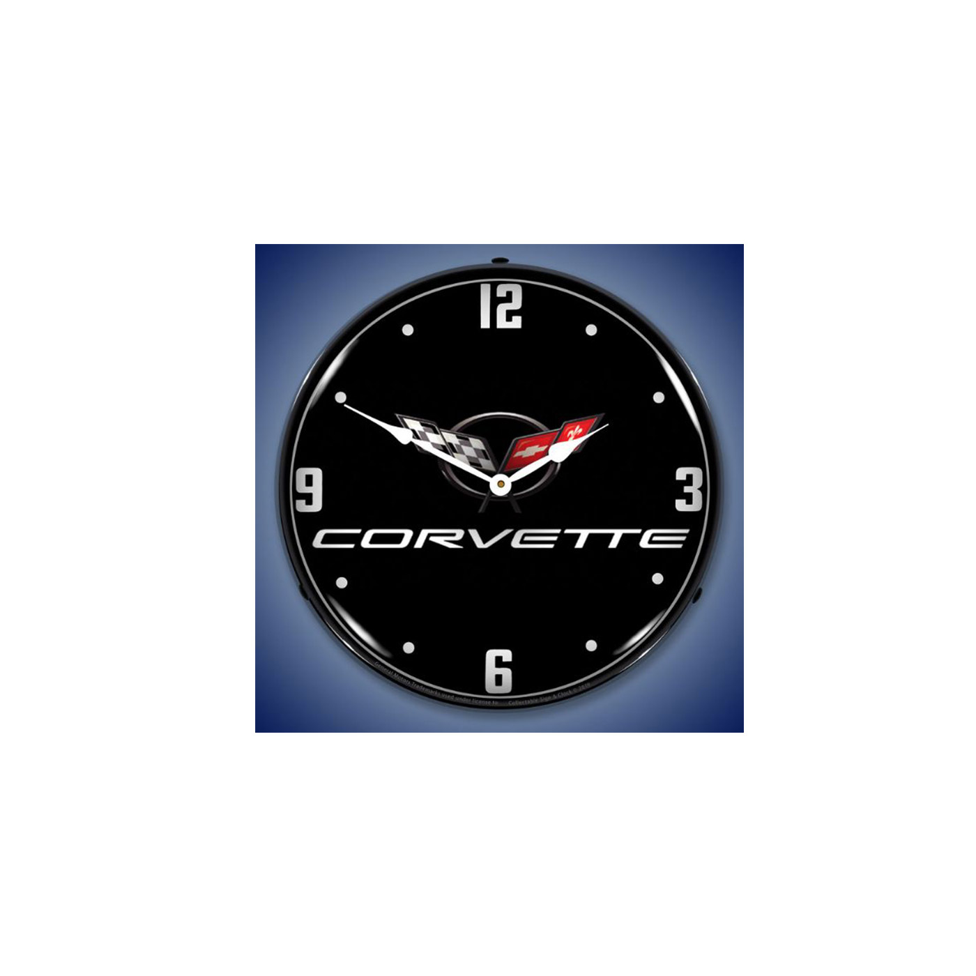 C5 Corvette Emblelm Blacak Tie LED Lighted Wall Clock