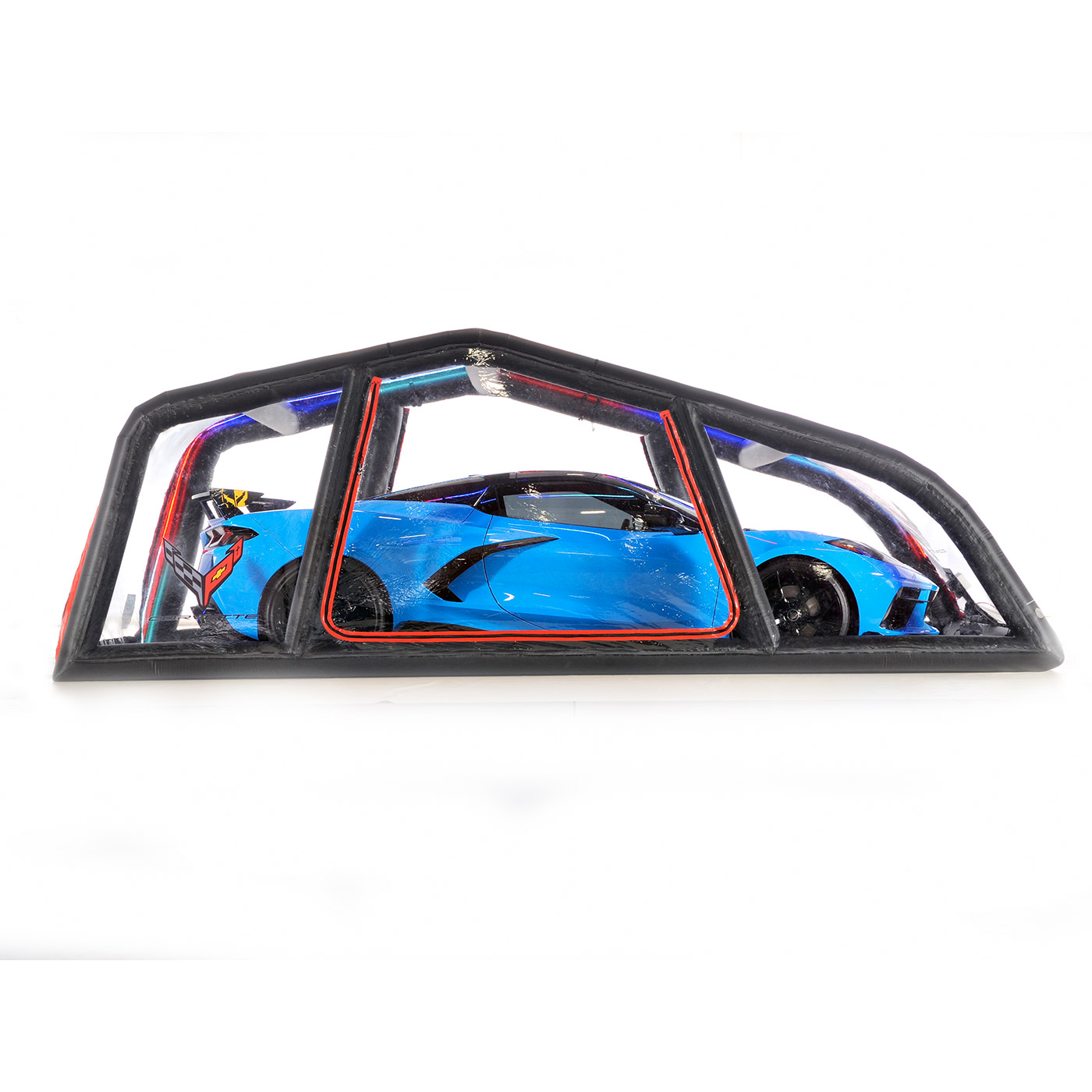 53-24 CarCapsule SC1 18' Indoor Corvette Show Case w/Road Emblazoned Floor, Intellicharger, & LED Kit (GM Licensed)