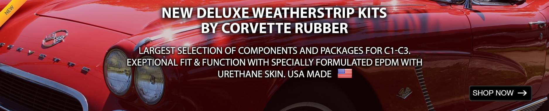 Deluxe Weatherstrip Kits by Corvette Rubber for C1-C3